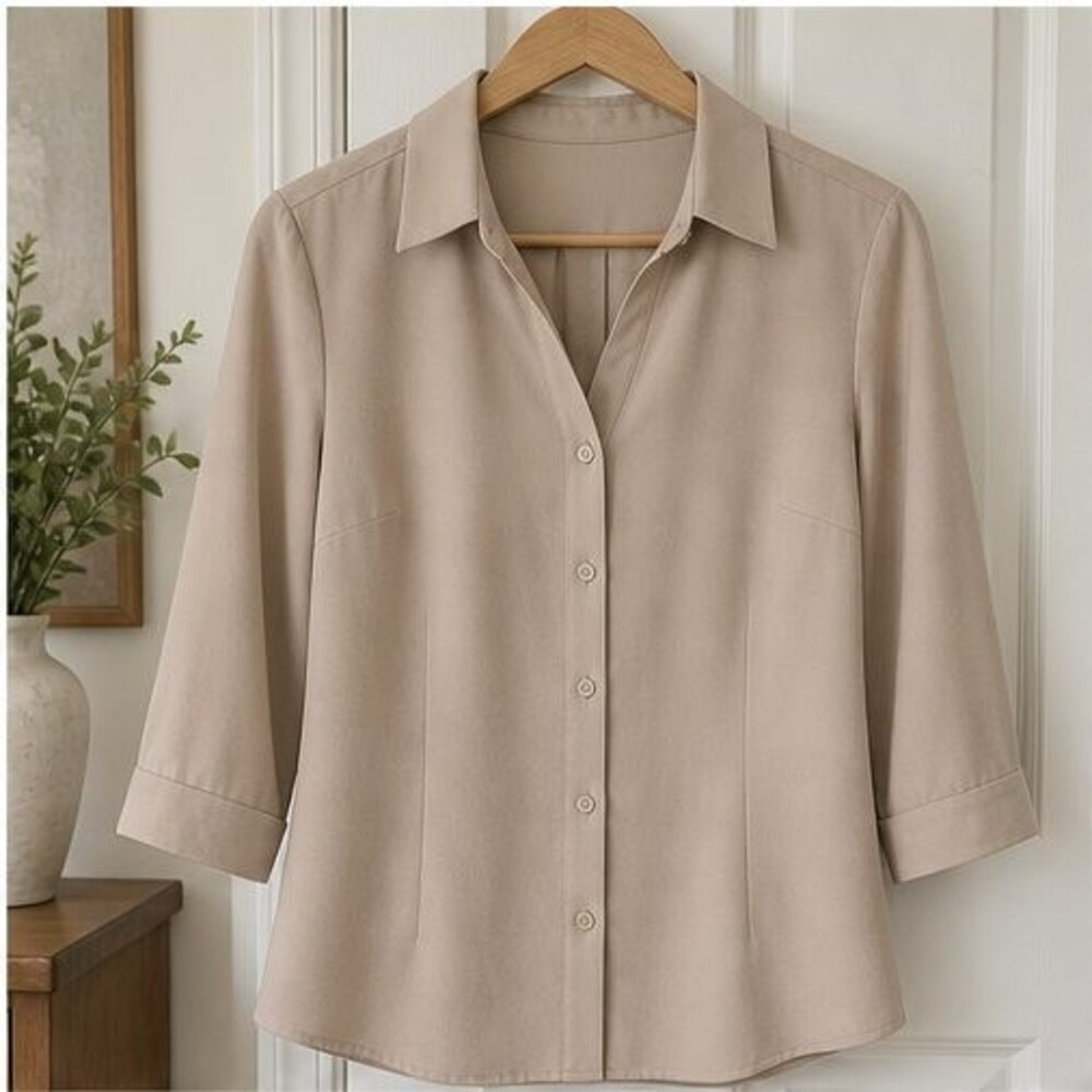 Sand Tie Neck Blouse